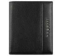 bugatti Nome Portefeuille Portrait avec Rabat en Cuir de Veau véritable, Protection RFID, Noir
