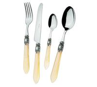 BUGATTI OXBAM-S3265 Oxford Ménagère de 49 Pièces Service de Table Acier/ABS Ivoire 52 x 37,5 x 16 cm