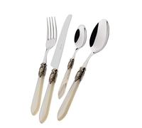 BUGATTI OXDAM-S3250 Oxford Ménagère de 24 Pièces Service de Table Acier/ABS Ivoire 39 x 27 x 5 cm