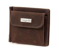 bugatti Porte-monnaie marron en cuir pour homme - Hunter Dollarclip 8CC Metal Logo 34270