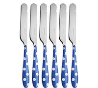 Bugatti PS2U-014F32/6 Pois Ménagère de 6 Pièces Tartineur SAN/Acier Bleu 16 x 20 x 3 cm