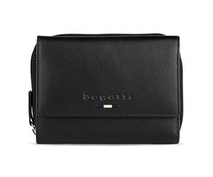 bugatti Romeo Portefeuille Femme, 100% Cuir, avec Protection RFID et Multiples Compartiments, Noir