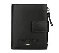 bugatti Romeo Portefeuille Mini en Cuir, Compartiment AirTag, Protection RFID et Compartiment à Monnaie, Portefeuille Fin et spacieux, Noir