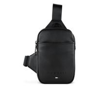 bugatti Rico Mini sac bandoulière en similicuir raffiné, sac à bandoulière plat, noir