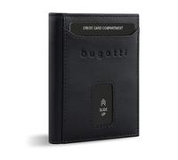 bugatti Secure Slim Mini Portefeuille en Cuir, Protection RFID, Porte-Cartes, Noir Nappa