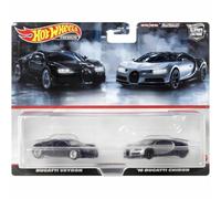 Hot Wheels HKF52 Premium Lot de 2 Bugatti Veyron / Bugatti Chiron '16 [Mini voiture] [3 ans et plus]