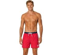 bugatti® Short de bain moderne pour homme en rouge, turquoise, bleu marine et vert avec une jolie couleur contrastée au niveau de la taille, Rouge/bleu marine., 5XL