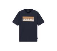 Bugatti T-Shirt Moderne pour Homme en Coton avec imprimé sur la Poitrine