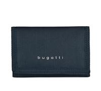 bugatti Trifold Portefeuille Unisexe Fermeture Auto-agrippante, Compartiment Monnaie et Protection RFID, Bleu Marine