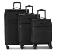 bugatti Valencia Soft 4 roulettes Set de valises 3 pièces avec soufflet d'extension noir