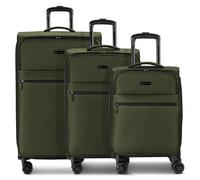 bugatti Valencia Soft 4 roulettes Set de valises 3 pièces avec soufflet d'extension vert