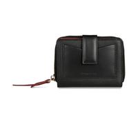 bugatti Viola Portefeuille Femme S à Fermeture éclair en Cuir, Portefeuille Compact avec Protection RFID, Noir-Rouge