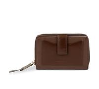 bugatti Viola Portefeuille Femme M à Fermeture éclair en Cuir, Portefeuille Moderne avec Protection RFID, Cognac-Gris