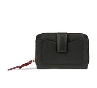 bugatti Viola Portefeuille Femme M à Fermeture éclair en Cuir, Portefeuille Moderne avec Protection RFID, Noir-Rouge