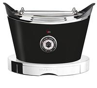 BUGATTI, Volo, Grille-Pain Électrique, 4 Fonctions, 6 Niveaux de Grillage, Design Innovant, Corps en Acier Inoxydable, Puissance 930 W (Noir)