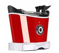 BUGATTI, Volo, grille-pain électrique avec pinces, 4 fonctions, 6 niveaux de grillage, design innovant, corps en acier inoxydable, puissance 930 W (Rouge)