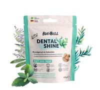 BugBell Bâtonnets dentaires pour Chiens 60 g, Mauvaise haleine et tartre, Persil, Menthe poivrée, hexamétaphosphate de Sodium, algue Brune, thé Vert, moulu