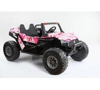 Buggy Beach 24 V Enfant, 2 places, rose, haute vitesse 15 km/h, 2 places, RC 2,4 GHz, 4 x 4 x 24 V, 1-8 ans