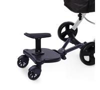 Buggy Board avec siège, 2 roues à 360°, planche pour poussette, universelle, convient aux enfants de 2 à 6 ans, noir