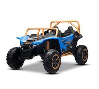 Buggy électrique Artic Cat XXL 4x4 24V, Bleu, Deux Places, Roues EVA Souples, Moteurs puissants, Batterie Lithium, Lecteur MP3 avec Bluetooth, Suspension arrière, sièges en Simili-Cuir, sous Licence