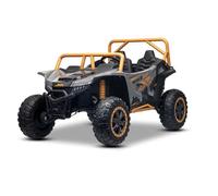 Buggy électrique Artic Cat XXL 4x4 24V, Grise, Deux Places, Roues EVA Souples, Moteurs puissants, Batterie Lithium, Lecteur MP3 avec Bluetooth, Suspension arrière, sièges en Simili-Cuir, sous Licence