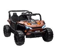 AIYAPLAY Buggy électrique enfant – 2 moteurs 12V, 2 vitesses, télécommande 2.4Ghz, 3-5 ans – Marron