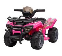 Buggy Électrique Enfant Quad Électrique Pour Enfant De 18 À 36 Mois Effet Lumineux 6 V 2 Km/H Max. Métal Pp Rose
