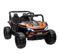 Buggy électrique enfant utv - 12v, 6km/h max. - télécommande - nombreux effets marron TU