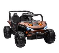 Buggy électrique enfant - AIYAPLAY - télécommande 2.4Ghz - 2 moteurs 12 V - 2 vitesses - pour enfants 3-5 ans - marron