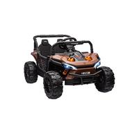 Buggy électrique enfant UTV - quad électrique enfant - 12V, 2 moteurs, 6Km/h max. - télécommande - nombreux effets - noir marron