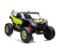 Buggy électrique pour enfants XB-2118, 24 Volt, 2 Siège(s), Batterie: 24v7ah., Siège en similicuir, Roues en caoutchouc EVA, Vert