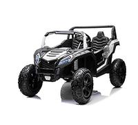 Buggy électrique utv MX Pack Luxe XXL 24V, Blanc, Deux Places en Cuir, Disques de Frein, Moteurs 2X180 W, Lumières LED, Roues gonflables en Caoutchouc, Lecteur MP3 avec USB/SD, Bluetooth