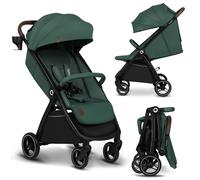 Lionelo Poussette compacte Ingrid – Amortissements, jusqu'à 22 kg, légère et pliable – Vert