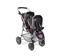 Bayer-Chic Buggy Twinny pour poupées Mélange bleu foncé - anthracite