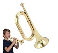 Bugle plaqué or, trompette de poche, instruments de musique de groupe et d'orchestre, trompette jouet, or, facile à jouer pour les débutants
