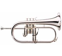 Bugle Trompe Instrument a Vent de Cuivre Tonaltie Sib Argenté 3 Valves Piston