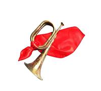 Bugle trompette de scoutisme avec embouchure pour fanfare pour débutant rétro 30,5 x 10,5 cm