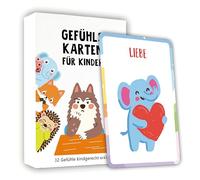 Bugucat Cartes émotionnelles pour enfants, 32 cartes émotionnelles avec illustrations d'animaux et textes, favorise l'intelligence émotionnelle, l'autorégulation et la compétence sociale, convient