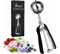 Bugucat Cuillère à Crème Glacée 6 cm, Déclenchement Ice Cream Scoop Set Réutilisable Cookie Scoop Set en Acier Inoxydable, Cuillère à Biscuits Cuillères Sphériques Trigger