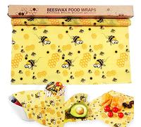 Bugucat Emballage Cire d'abeille,Bio DIY 33x100CM Bee Wraps,Zéro Déchet Beeswax Wraps,Emballages Alimentaires Réutilisables écologiques,pour Le Fromage à Sandwich Fruits Et Légumes à Conserver Frais