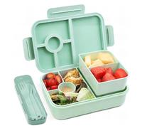 Bugucat Lunch Box 1300ML, Anti-Fuite Lunchbox Bento Box avec 5+2 Repas Compartiments Boîtes Bento avec Couverts, Boite a Lunch Box Isotherme Adulte Enfant Pour Pique-Niques Travail École,Vert
