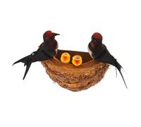 BUGUUYO 1 Ensemble De Figurines d'oiseaux Artificielles Nid D'Hirondelle D'Extérieur pour Maison D'Hirondelle Décoration De Nidification Difficile Faux Nid