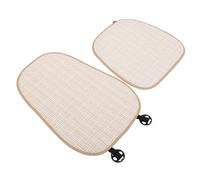 BUGUUYO 1 Jeu Coussin De Siège De Voiture Vue Arrière Pendaison Siège Auto Rehausseur Siège D'appoint Banquette Filet Titulaire Devant Appui-tête Couvre-siège Poubelle Lin en Coton Beige