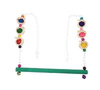 BUGUUYO 1 Pc la balançoire petg balancelle nichoirs pour Oiseaux Divertissement Parrot Miroir volière Support pour Animaux de Compagnie d'oiseau Suspendu pour Perroquet en Bois