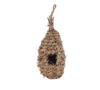 BUGUUYO 1 Pièce Nid d'oiseau pour Animaux de Compagnie Rustique Noël décor extérieur Tissé Tissage Ton Maison de Forme Ovale nid de Forme Ovale Herbe de Montagne Yellow