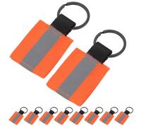 BUGUUYO 10 pièces Lot de Étiquettes Réfléchissantes Doubles Faces Porte-clés Haute Visibilité Pendentif Décoration à Main et à Dos Sécurité Nocturne