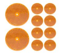BUGUUYO 10 Pièces Lot de Réflecteurs Ronds Avant Plastiques Étanches Avertisseurs de Sécurité pour Remorques Allées et Motos Installation Facile avec Vis Haute Visibilité Nocturne