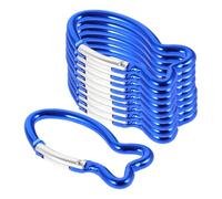 BUGUUYO 10 pièces Mousquetons de Sécurité Poisson Bleu Clips Pratiques pour Escalade et Randonnée Crochets Robusts pour Suspension et Porte-clés Accessoires Durables pour Activités