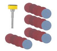 BUGUUYO 100 Pièces Disques de Ponçage Floqués Ronds 100 Pièces, Grains Multiples 100/180/240/1500, Accessoires pour Outil Rotatif 6 MM, Ensemble de Mini Disques Abrasifs pour Ponçage Bois