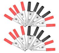 BUGUUYO 100 pièces Pinces Crocodile Électriques Isolées Clips Métalliques Double Gaine Pinces de Test Polyvalentes pour Multimètre Batterie et Circuits Électriques Couleurs Noire et Rouge
